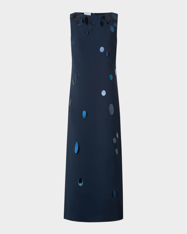 Sequin Dot Heavy Crepe Midi Dress